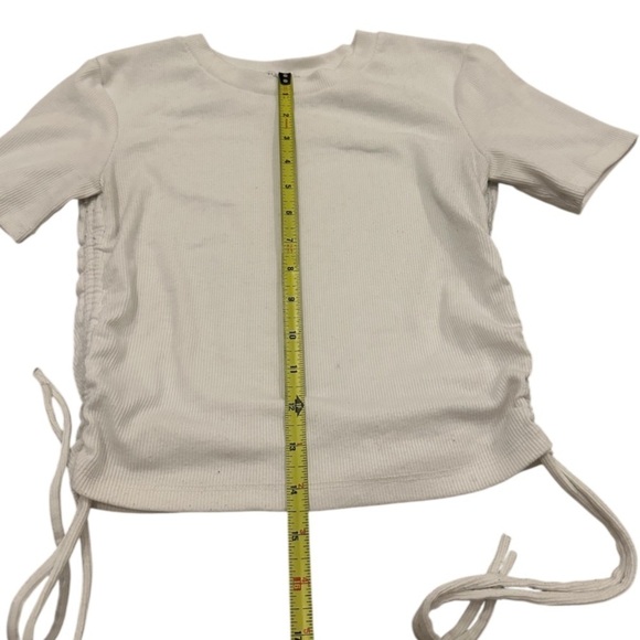 Zara Women's Side Cinched White T-shirt Small - Picture 9 of 9